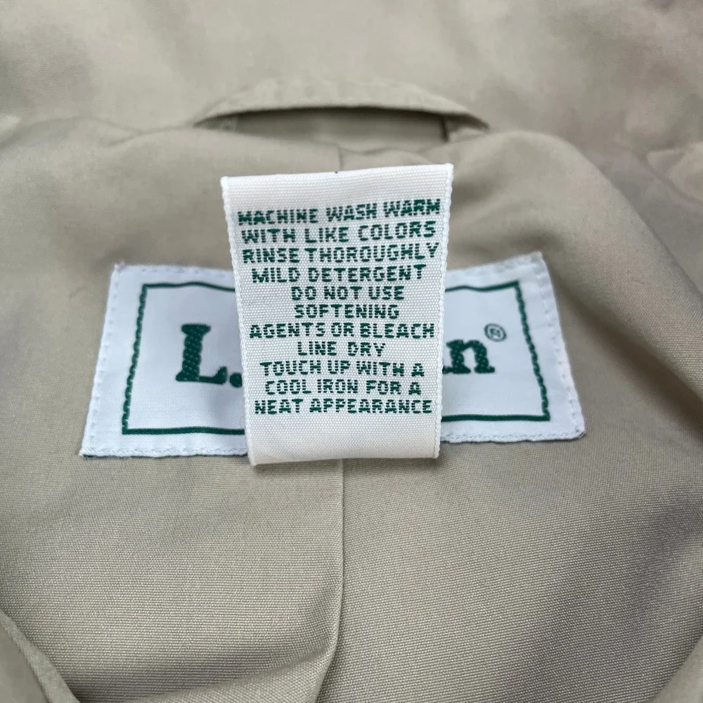 VTG L.L. Bean Jacket Mens Extra Large Beige Trench Coat‎ XL